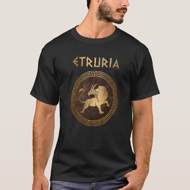 Camiseta Símbolo de quimera Etruscan, Itália Antiga (Frente)