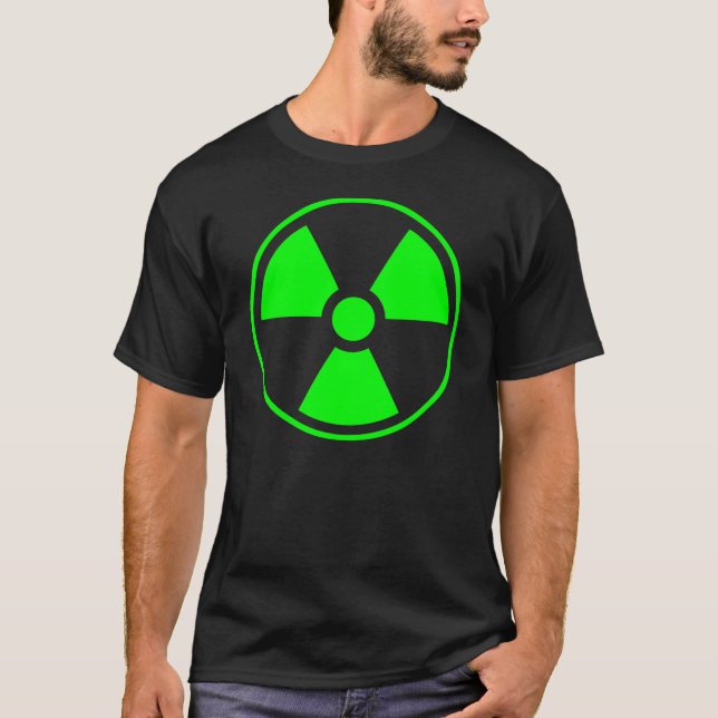 Camiseta Símbolo de radiação radioativa nuclear em verde (Frente)