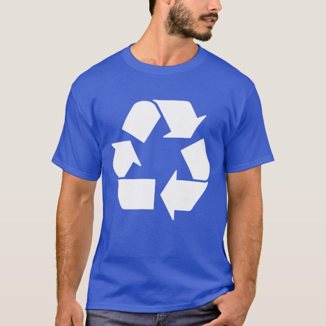 Camiseta Símbolo de Reciclagem Branco Resfriado (Frente)