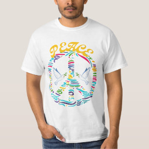 Camiseta Símbolo de Sinal de Paz para Duas Unidades Brancas