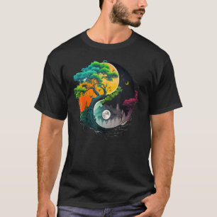 Camiseta Símbolo de Taoismo natural Yin Yang em Zen Taijitu