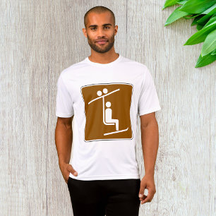 Camiseta Símbolo de Teleférico de Esqui Ícone Rústico de Es