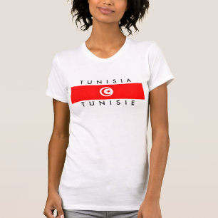Camiseta símbolo de texto do nome do país da Tunísia