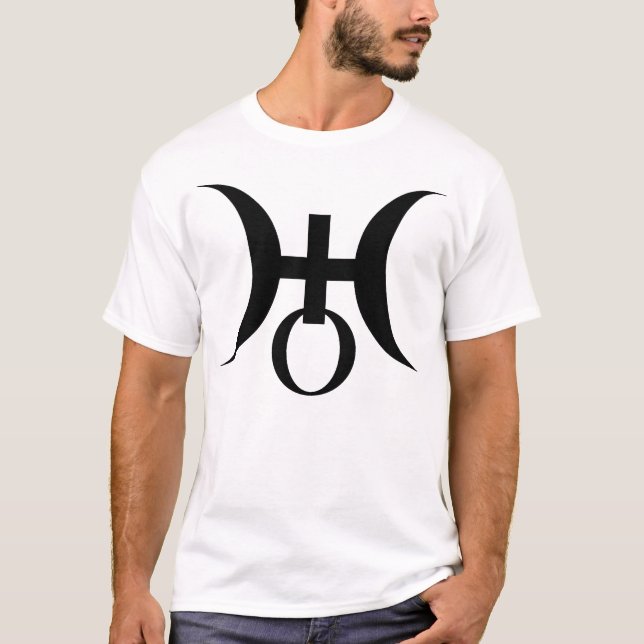 Camiseta Símbolo de Urano Planeta (preto) (Frente)