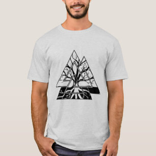 Camiseta Símbolo de Valknut e árvore de vida - Yggdrasil
