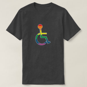Camiseta Símbolo deficiente do orgulho de LGBT