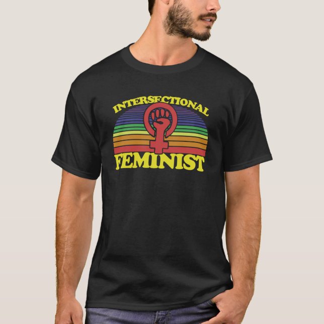 Camiseta Símbolo do arco-íris feminista interseccional (Frente)