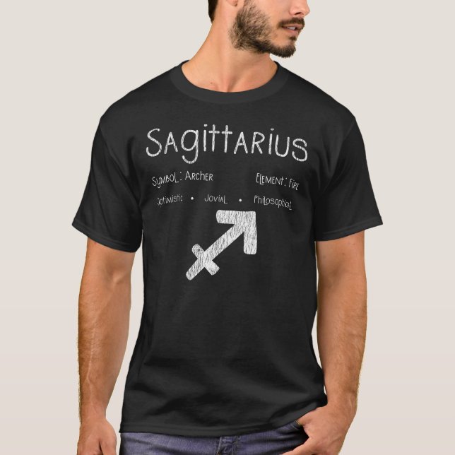 Camiseta Símbolo do Arqueiro de Sagitário Presente de Anive (Frente)