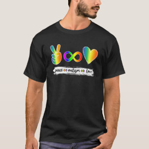 Camiseta Símbolo do Autismo Paz Amor Infinito Conscientizaç