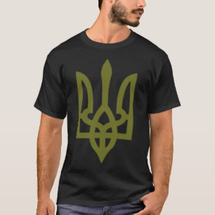 Camiseta Símbolo do Brasão da Bandeira Ucraniana Sinal Logo