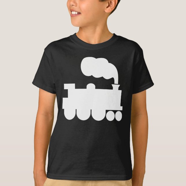 Camiseta Símbolo do comboio a vapor - Branco (Frente)