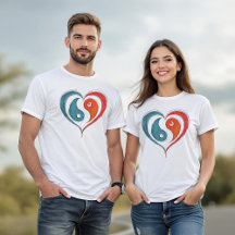 Símbolo do coração de Yin Yang - Design artístico 