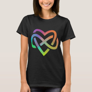 Camiseta Símbolo do Coração Infinito da Poliamor Nunca Acab