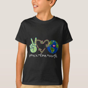 Camiseta Símbolo do dia da terra de reciclagem do amor pela