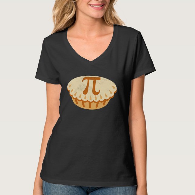 Camiseta Símbolo do Dia do Pi de Torta de Maçã Matemática M (Frente)