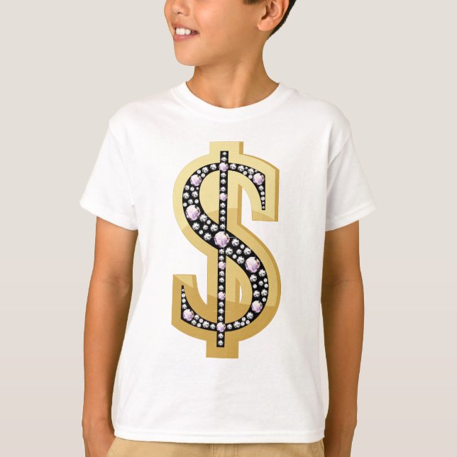 Camiseta Símbolo do dólar nos diamantes 2 (Frente)