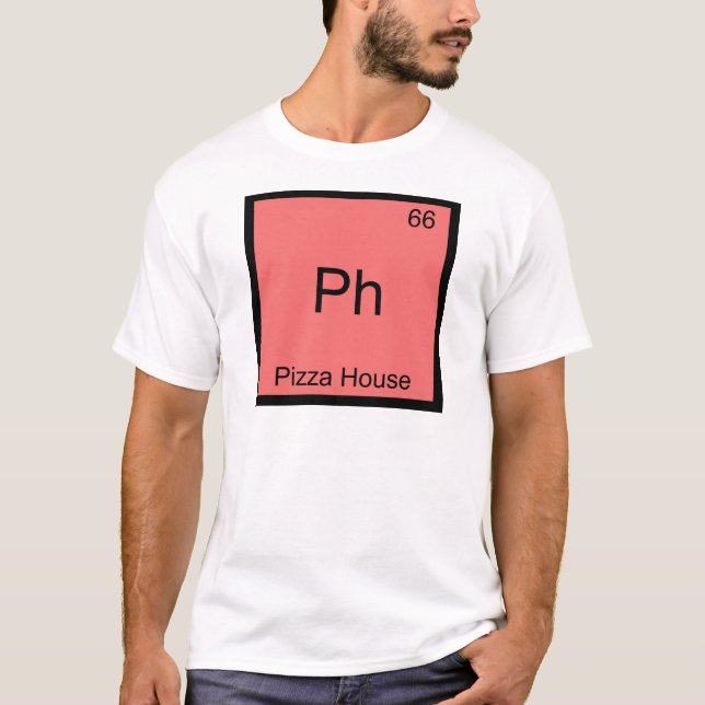 Camiseta Símbolo do Elemento Químico Divertido da Casa de P (Frente)
