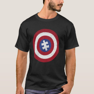 Camiseta Símbolo do Escudo do Quebra-Cabeça do Autismo Símb