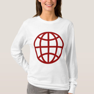 Camiseta Símbolo do globo - vermelho do rubi