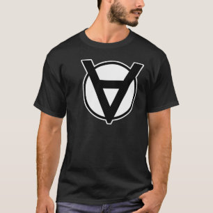Camiseta Símbolo do herói de Voluntaryist com beira branca