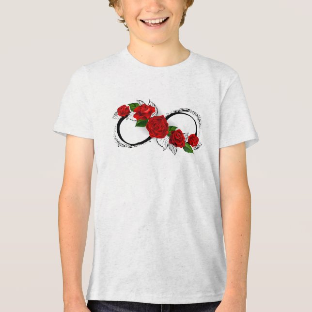 Camiseta Símbolo do Infinito com Rosas Vermelhas (Frente)