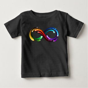 Camiseta Símbolo do infinito de cometas arco-íris