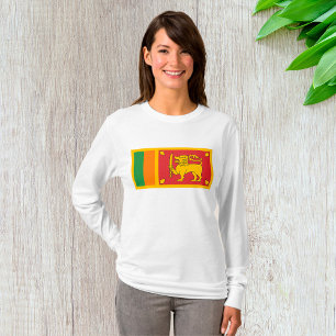 Camiseta Símbolo do Leão da Bandeira Nacional do Sri Lanka