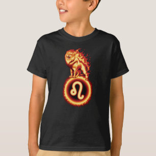 Camiseta Símbolo do Leão de Fogo - Leo Zodiac - Sinal T-S