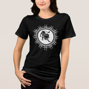 Camiseta Símbolo do Leão do Zodíaco Leo com Estrelas Preto 
