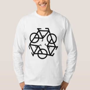 Camiseta Símbolo do logotipo da bicicleta do reciclar