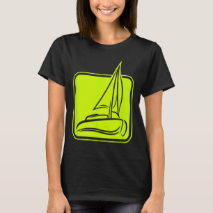 Camiseta Símbolo do Logotipo da Vela Quadrada do Barco à Ve