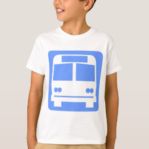 Camiseta Símbolo do ônibus - azul bebé