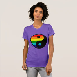 Camiseta Símbolo do Orgulho LGBTQ Yin Yang Arco-íris