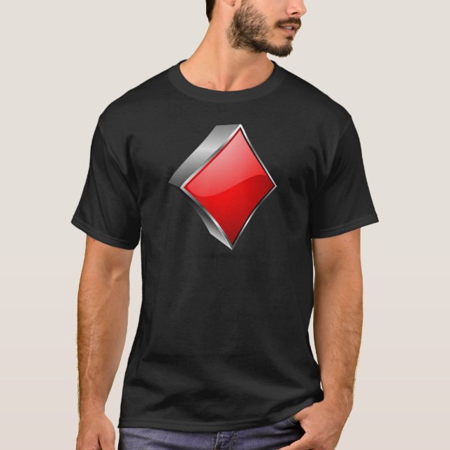 Camiseta símbolo do póquer 3D com sombra (Frente)