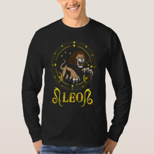 Camiseta Símbolo do Signo do Zodíaco Horóscopo Leão Leo
