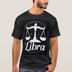 Camiseta Símbolo do Signo Zodíaco de Libra com Estrelas e B