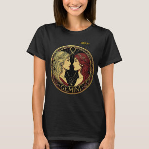 Camiseta Símbolo do Zodíaco Gêmeos Gêmeas Para Mulheres