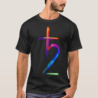 Camiseta Símbolo Dos Planetas Pintura Luminescente