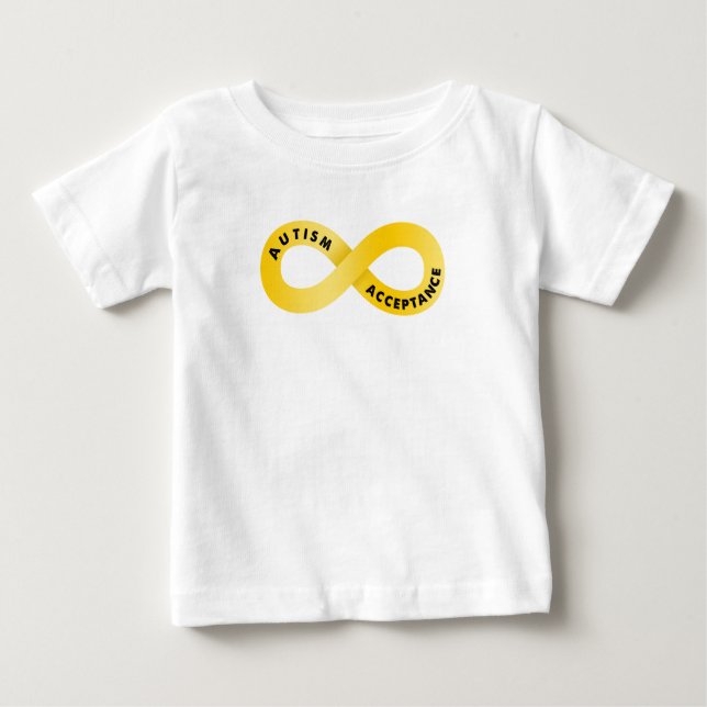 Camiseta Símbolo Dourado Infinito Para Autismo (Frente)