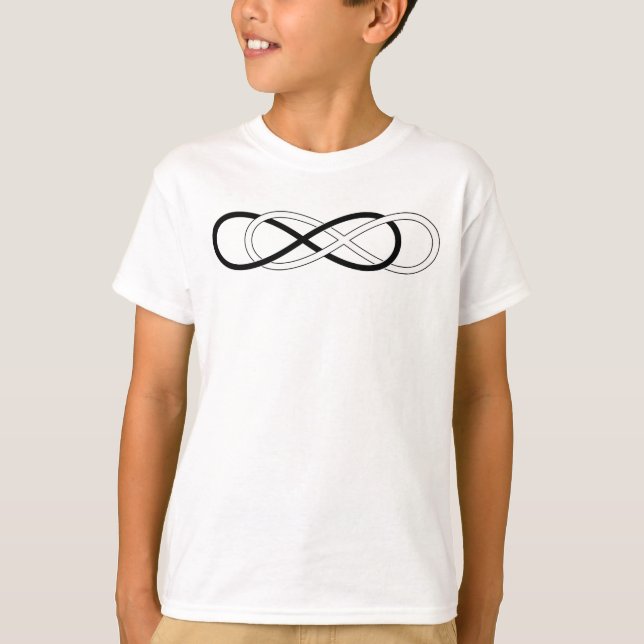 Camiseta Símbolo duplo Infinito - Preto e Branco (Frente)