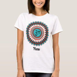 Camiseta Símbolo Espiritual Mandala Om Turquesa Personaliza