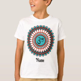 Camiseta Símbolo Espiritual Mandala Om Turquesa Personaliza