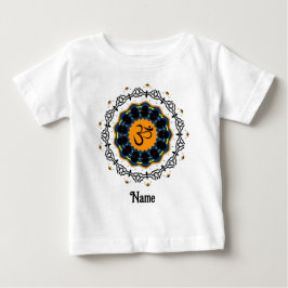 Camiseta Símbolo Espiritual Mandala Yoga Om Blue Personaliz