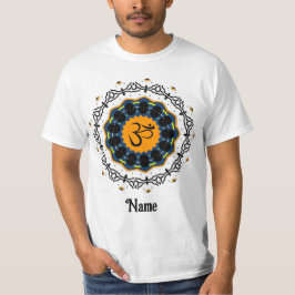 Camiseta Símbolo Espiritual Mandala Yoga Om Blue Personaliz