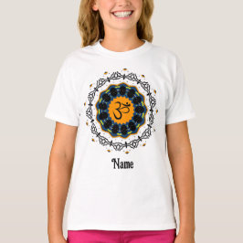 Camiseta Símbolo Espiritual Mandala Yoga Om Blue Personaliz