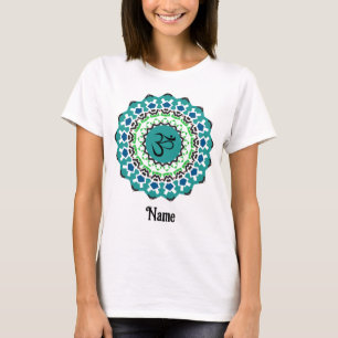 Camiseta Símbolo Espiritual Mandala Yoga Om Blue Personaliz