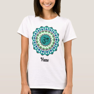 Camiseta Símbolo Espiritual Mandala Yoga Om Blue Personaliz