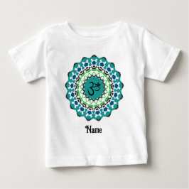 Camiseta Símbolo Espiritual Mandala Yoga Om Blue Personaliz