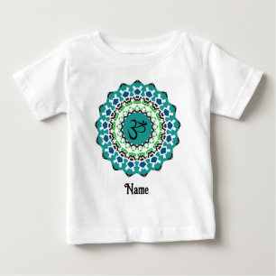 Camiseta Símbolo Espiritual Mandala Yoga Om Blue Personaliz
