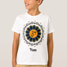 Camiseta Símbolo Espiritual Mandala Yoga Om Blue Personaliz